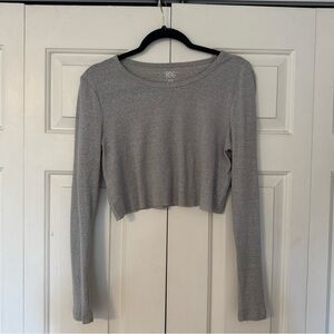 urban outfitters gray ribbed cropped long sleeve